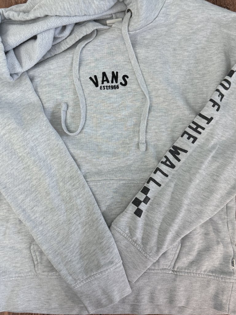 Vans Gray Off The Wall Hoodie Women's Small